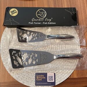 Stainless steel spatula set of 2